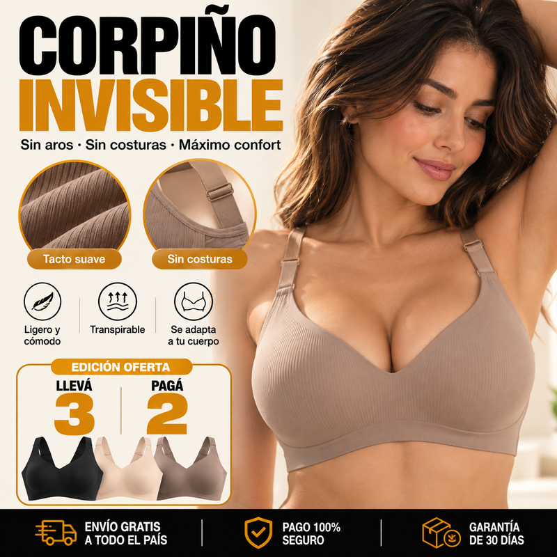 [Lleva 3 Paga 2] Brasier Invisible Sin Costuras ni Varillas - Realce Natural y Confort